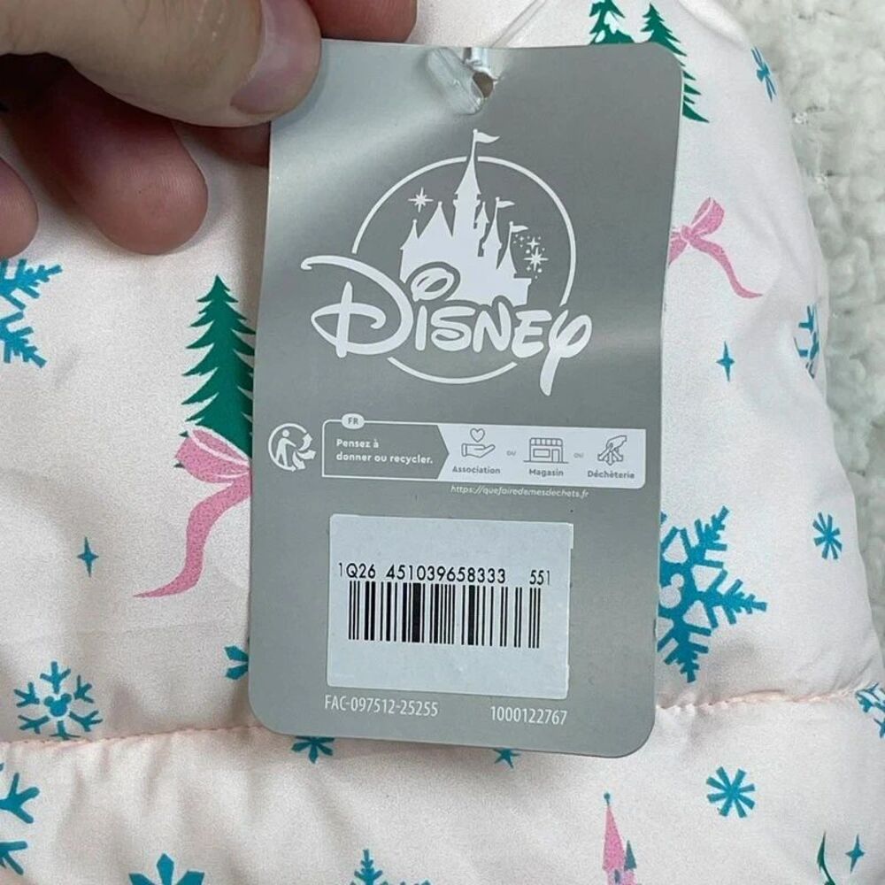 Disney Pink Princess Castle Snowflake Puffer Jacket Girls 3X NWT - Picture 5 of 7